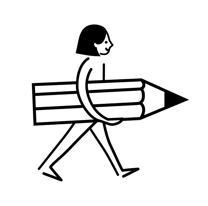 animiertes Gif Lulu, mit Bleistift